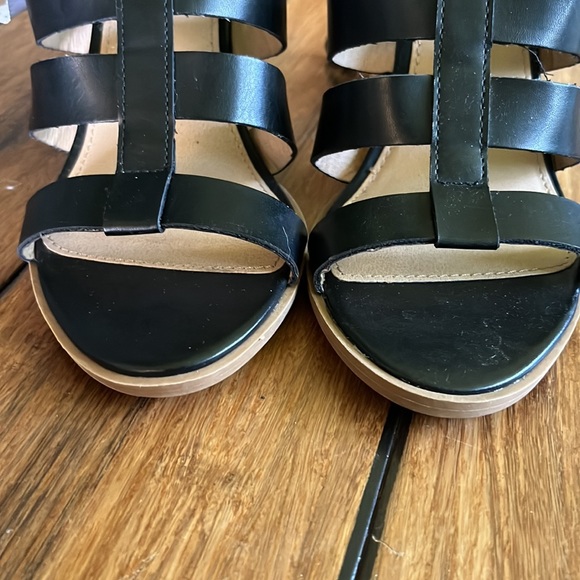 American Eagle Womens Heels Sandals Black Block size Ankle Strap Adjustable - Picture 5 of 5